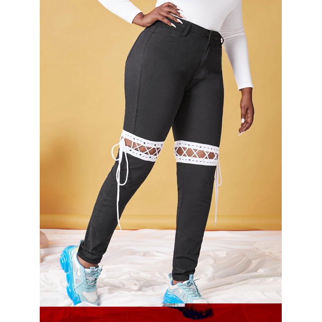 Jeans Talla Extra Extraíbles y Cordones Rosegal Vaqueros de talla grande
