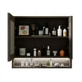 thumbnail image 2 of BaoBao 30 in x 26 in Wall Mount Bathroom PVC Mirror Cabinet, Modern, Lockable with Under Lights, 2 of 7