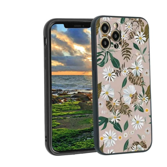 Boho-Chic-Floral Phone Case, Degined for iPhone 12 Pro Case Men Women, Flexible Silicone Shockproof Case for iPhone 12 Pro