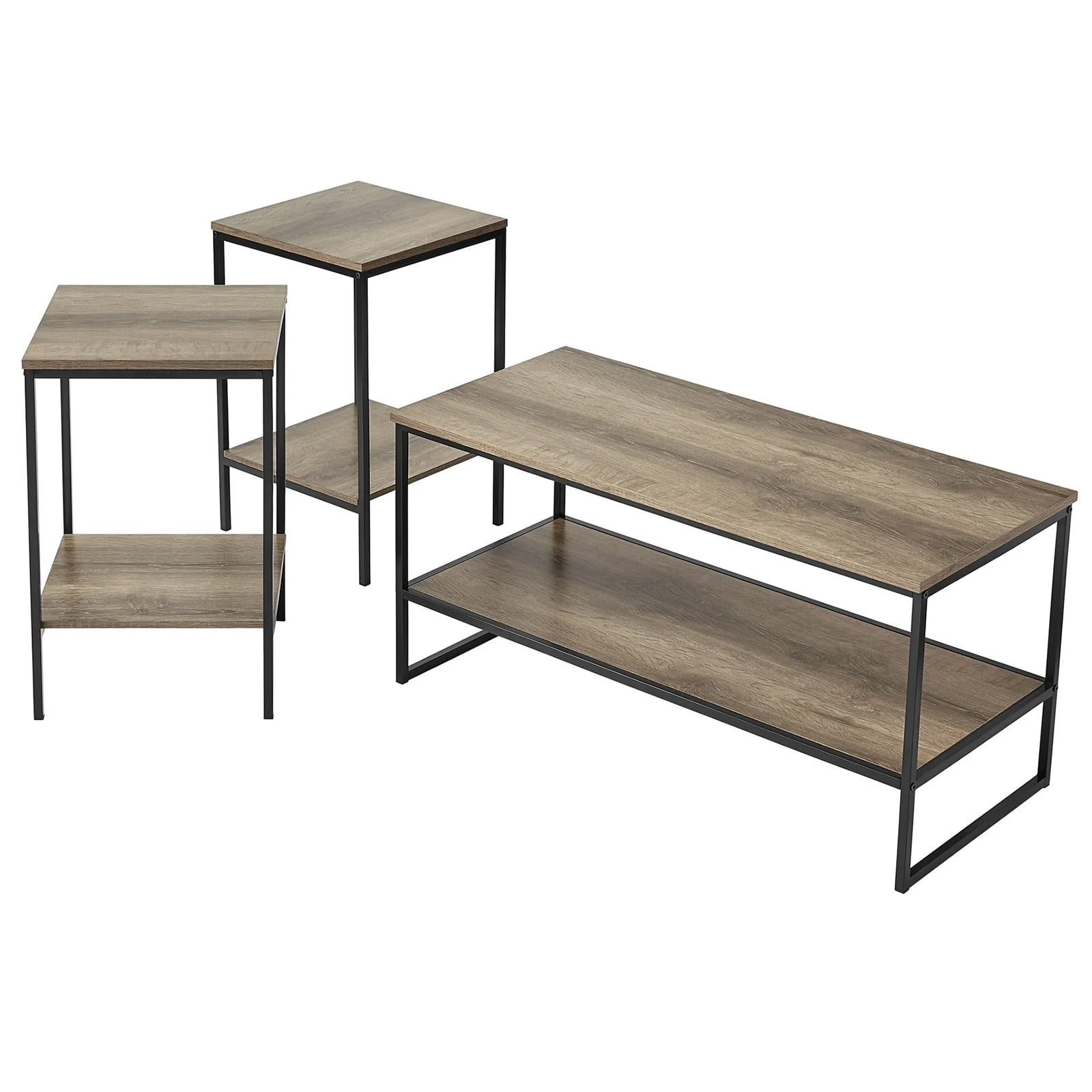 Vebreda Contemporary 3 Piece Rectangular Particle Board Coffee Table