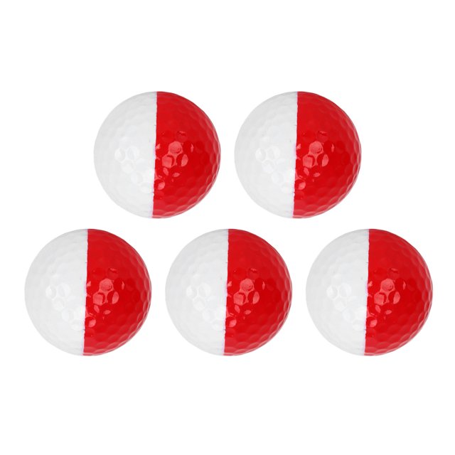 Pelotas de entrenamiento deportivo de Golf, juego de pelota de práctica de Putt de Golf de 2 colores, pelota de regalo de Golf de doble capa para el hogar, Hotel, rojo y blanco, 5 uds.