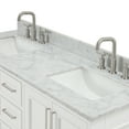 thumbnail image 4 of Ariel Stafford 61 Inch Double Rectangle Sink Vanity With Carrara White Marble Countertop W/0.75" Edge In White, 4 of 11