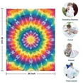 thumbnail image 4 of Colorful Rainbow Tie Dye Spiral Pattern Blanket,Comfortable Soft Flannel Throw Blanket,All Season,Warm Lightweight Blankets for Sofa Bed Couch Living Room Chair,30"x40", 4 of 4