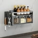 thumbnail image 1 of Organizador de especias de pared con 12 frascos rellenables para encimera de cocina. Solución para ahorrar espacio en el almacenamiento de condimentos para cocineros caseros. Aestivo | Negro, 1 of 7
