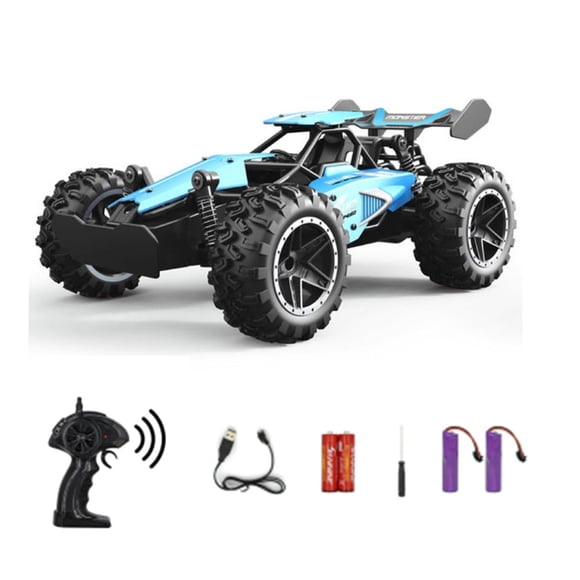 Autos RC de Alta Velocidad 1:18, Vehículo de Control Remoto de 20+ km/h, Acrobacias Todoterreno, Auto de Carreras con Sensor de Gravedad, Juguetes para Niños y Adultos, Regalo, 2 Baterías, Azul