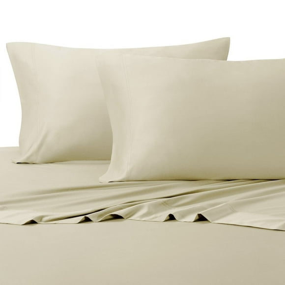 Royal Hotel Bedding Silky Soft, Viscose from Bamboo, and Cotton Blend Sheet Set, 100% Luxury Blend, 60% Viscose Made from Bamboo and 40% Cotton Bed Sheets, Queen Size, Sand