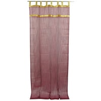 Mogul 2 Indian Curtains Golden Lace Stripes Sheer Window Drapes Panels 48"x108"
