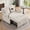 Beige, variant on Sleeper Loveseat with USB and Type-C Ports, 3 in 1 Convertible Pull Out Sofa Bed with Phone Holder, Loveseat Sleeper Sofa for Living Room, Side Pockets, Adjustable Backrest, Black