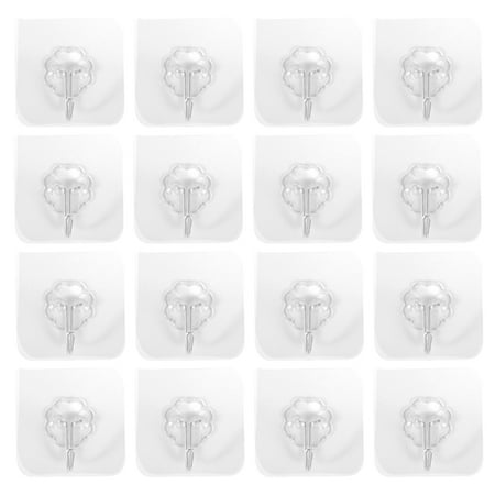 

PCFVRKA 20Pcs Waterproof Self-Adhesive Hook Heavy-Duty Wall Hook Suitable Kitchen Bathroom Punch-Free Strong Hook