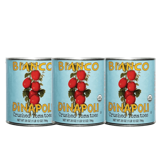 Bianco DiNapoli Organic Crushed Canned Tomatoes in Puree, 28 Oz (Pack of 3), Vine Ripened California Grown, Perfect for Soups, Sauces, Pasta and More