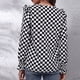 thumbnail image 5 of Camisa de mujer de fibra de poliéster con cuello en V y hombros descubiertos con botones de manga larga para viaje, 5 of 7