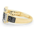 thumbnail image 3 of Rag Jewels 2.00 Ctw Round Cut Black And White Diamond Wedding Anniversary Belt Buckle Band Ring 14K Yellow Gold Plated 925 Sterling Silver 925 Sterling Silver -5.5, 3 of 4
