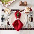 thumbnail image 2 of Christmas Placemats Set of 6, Buffalo Plaid Xmas Colorful Lights Table Mats for Dining Table Decorations, Thick Woven Cotton Linen Holiday Place Mats, 18 × 12 Inch, 2 of 6