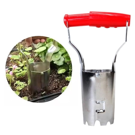 Bulb Planter with Depth Markers - Automatic Soil Releasing Seed Bulb Transplanter for Planting/Digging Tulips, Daffodils, Dahlias and More
