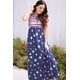 thumbnail image 3 of ABPHQTO Vestido largo de mujer con rayas azules y estrellas sin mangas con bolsillos, 3 of 5