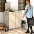 thumbnail image 4 of Outdoor Waste Bin Waterproof Resin Garbage Can, Durable and Stylish Outdoor Trash Can (Cappuccino, 61 Gal), 4 of 7