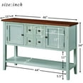 thumbnail image 2 of Harper & Bright Designs Console Table Buffet Sideboard Sofa Table with Four Storage Drawers Two Cabinets and Bottom Shelf, Retro Blue, 2 of 14