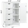 thumbnail image 3 of ZENSTYLE Bathroom Floor Cabinet Kitchen Organization 4 Drawers W/3 Tiers Side Space, White, 3 of 11