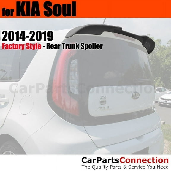 Trunk Spoiler Compatible With 2014 2015 2016 2017 2018 2019 Kia Soul All Factory Style Flush Mount Painted Color 3D Bright Silver
