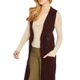 thumbnail image 2 of Chaleco tejido con botones color Vino AMAD Casual para mujer Talla L, 2 of 4