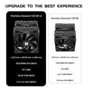 Thermalright Peerless Assassin 120 SE V2 CPU Air Cooler, 6 Heatpipes, Dual 120mm ARGB PWM Fans, Intel LGA 1851/1700/1200/115X, AMD AM4/AM5