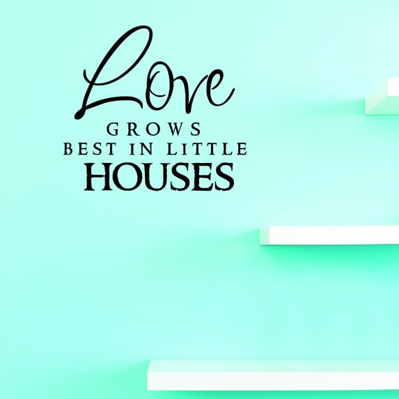Custom Decals Love Grows Best In Little Houses Wall Art Size: 16 Inches x 16 Inches