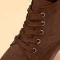 thumbnail image 5 of QSAWXQZ Women's Lace up Ankle Boots Round Toe Low Heel Rugged Boots 6.5, 5 of 7