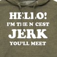 thumbnail image 3 of Instant Message - Hello Nicest Jerk You'll Meet  - Men's Pullover Hooded Fleece Sweatshirt, 3 of 7