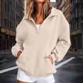 thumbnail image 5 of Hoodie for Women Half Zip Sweatshirts Hoodies Oversized Sweatshirts Long Sleeve Stand Collar Pullover Fall Trendy Clothes, 5 of 9