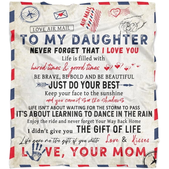 To My Daughter Blanket from Mom Birthday Daughter Thin Flannel Blanket, 30x40in Fleece Blanket