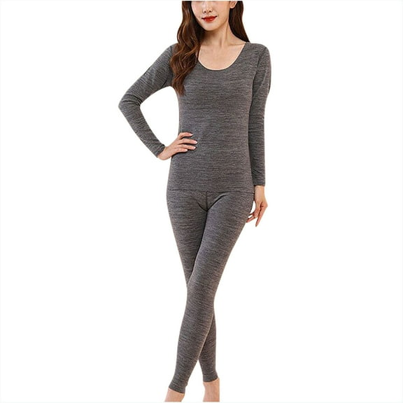 Honeeladyy Long Johns Women with Fleece,Women's Colorful Velvet Thermal Underwear, Plush Thickened Double-sided Brushed Warm Clothing Suit, Warm Autumn Clothes And Trousers