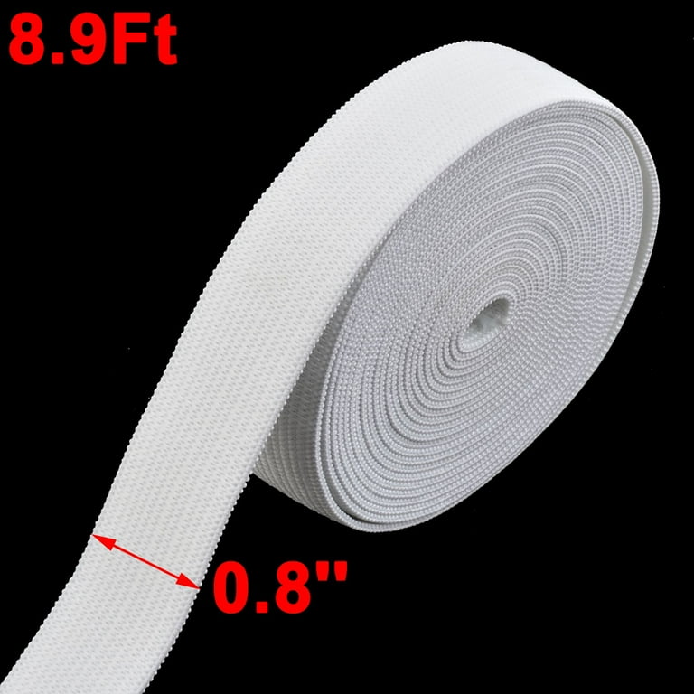HIMRY Perforated Rubber Flat Elastic Band - White, 30m X 20mm, Buttonhole Elastic For Sewing, Maternity, Kids Clothing