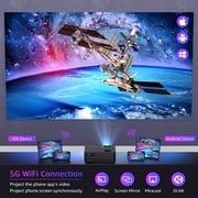 ROCONIA 5G WiFi Bluetooth Projector Native 1080P 4K Outdoor Projector 18000LM 300 Display Movie Projector (Projector Screen Included)