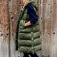 thumbnail image 1 of Abrigo largo con capucha y bolsillo cálido para mujer, chaqueta de invierno sin mangas, parka de plumón, abrigo para mujer, 1 of 7