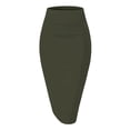 thumbnail image 3 of Women'S Premium High Waist Nylon Ponte Stretch Office Pencil Skirt Green S, 3 of 7