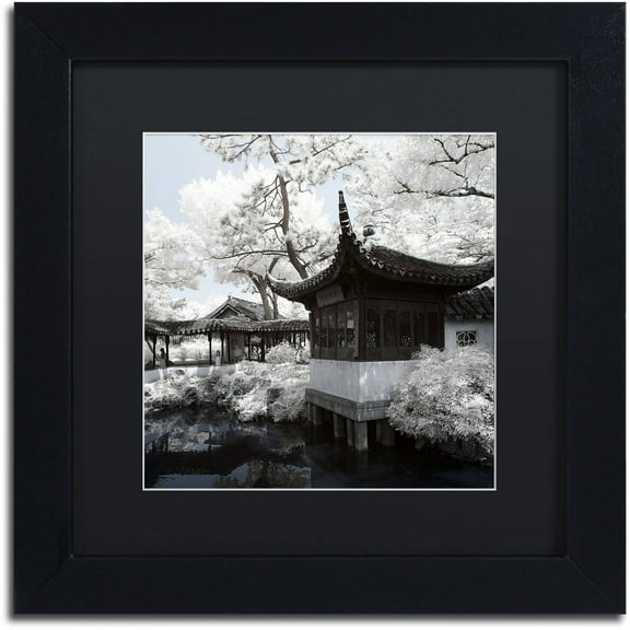 Trademark Fine Art "Winter Temple" Canvas Art by Philippe Hugonnard, Black Matte, Black Frame