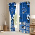 thumbnail image 4 of Feelyou Retro Soccer Sports Black Out Curtains, Est Sleep Rugby Football Curtains Pack of 2 (42x63 Each), Blue Cartoon Ball Bedroom Curtains, Window Curtains Home Decor, 4 of 7