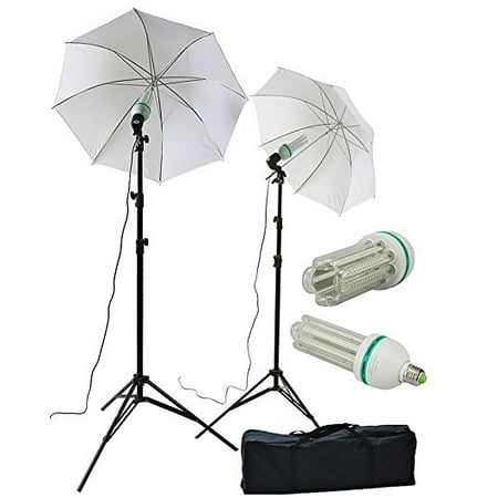 ePhoto Super Bright 2 x 120 LED Photography Video Studio Photo Umbrella Lighting Light
