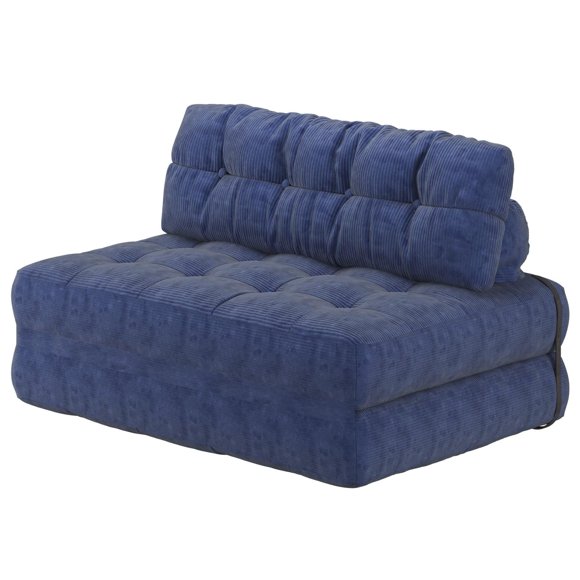 Corduroy Folding Sofa Bed, Multi-Position Sleeper with Headrest