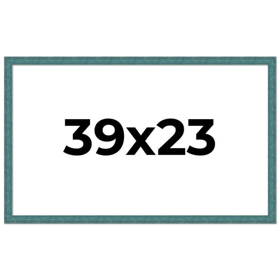 39x23 Frame Blue Rustic Barnwood Solid Wood Picture Frame Width 1.25 Inches | Interior Depth 0.5