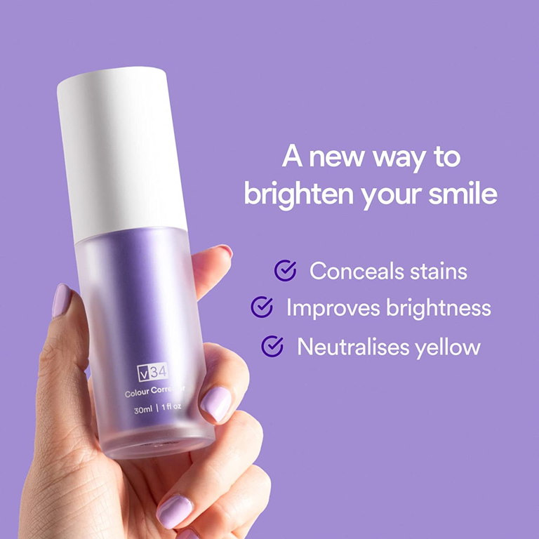 Hismile v34 Colour Corrector, Purple Teeth Whitening, Tooth Stain Removal,  Teeth Whitening Booster, Purple Toothpaste, Colour Correcting, Hismile V34,  Hismile Colour Corrector, Tooth Colour Corrector 