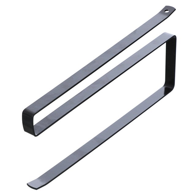 Carbon Steel Roll Paper Holder Portable Hanging Solid Color Home Kitchen Tissues Rack Hanger Shelf Accessories Black