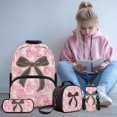 thumbnail image 2 of KUIFORTI Camo Bow Lightweight Kids Backpack Set 4Pcs with Lunch Box Pencil Pouch Water Bottle Sleeve for Elementary Primary Middle School Back to School Supplies Gifts, 2 of 7