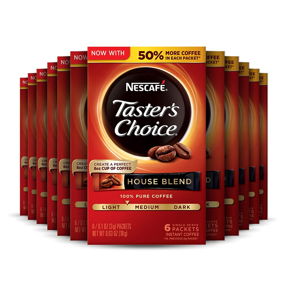 Nescafe Taster's Choice Instant Coffee, House Blend (Pack of 12