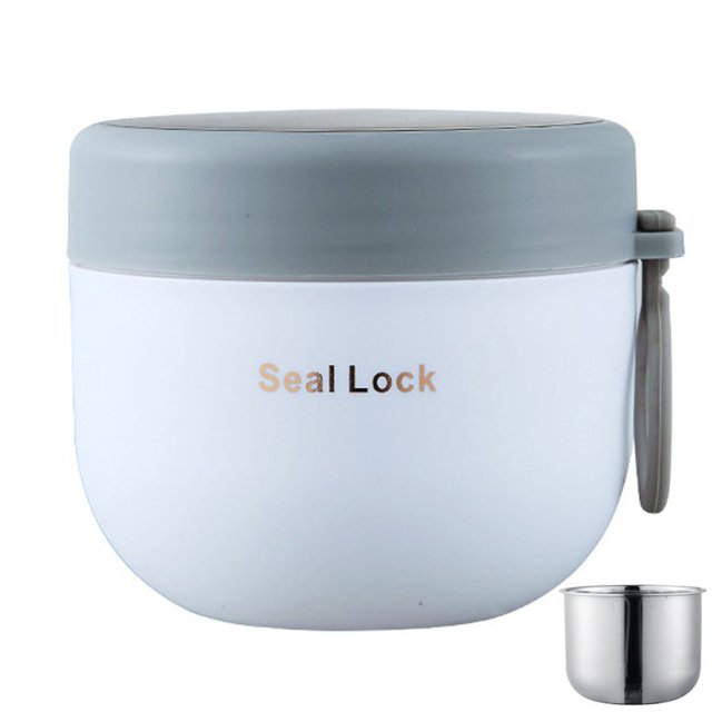 Tasse à Soupe 600ml Étanche Grande Capacité en Acier Inoxydable à Double Paroi Isolée sous Vide pour École