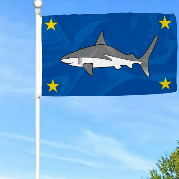 Bayyon Shark Flag Banner with Grommets 3x5Feet Man cave Decor