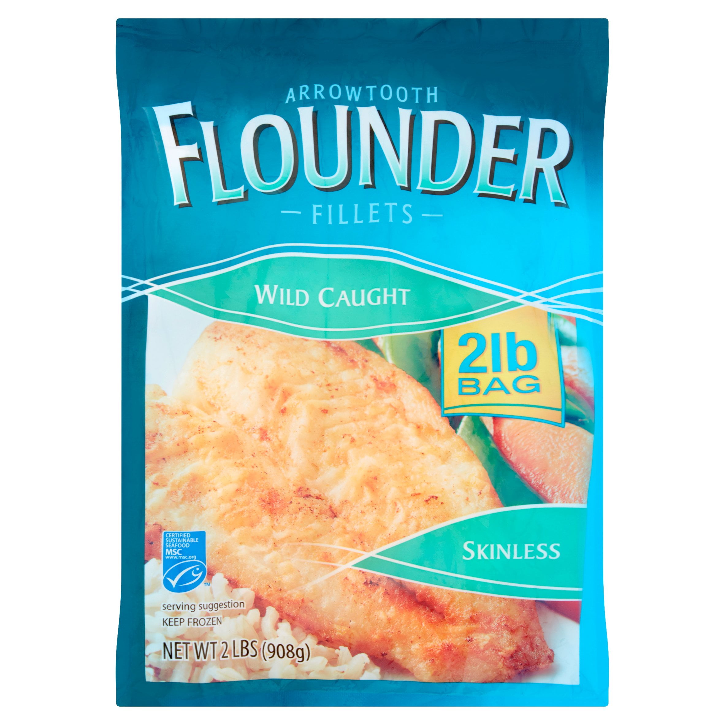 Arrowtooth Skinless Flounder Fillets, 2 lbs