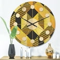 thumbnail image 2 of Designart 'Hexagon Retro Pattern II' Mid-Century Modern Wood Wall Clock, 2 of 5