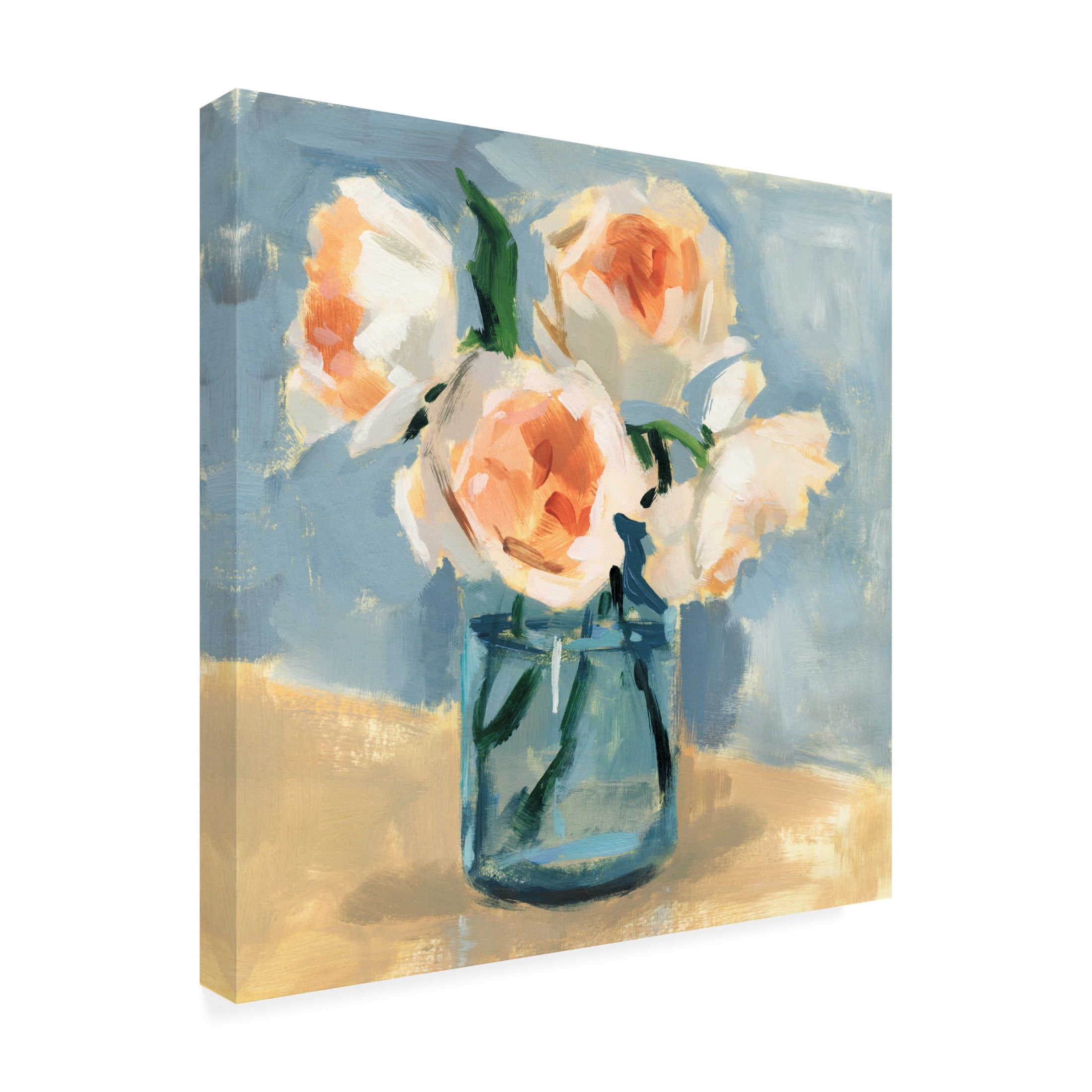 Trademark Fine Art Victoria Barnes  Peonies in Mason Jar II Canvas Wall Art