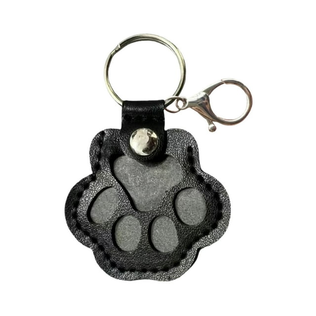 bbymog Boîtes de Rangement Décoratives Porte-Clés de Rangement pour Chien Porte-Clés Patte de Cuir Mignon Souvenir de Poils d'Animaux Porte-Clés Collection Commémorative Unique Cadeaux Commémoratifs pour Sac Sac Sac Patte Clé Noir A